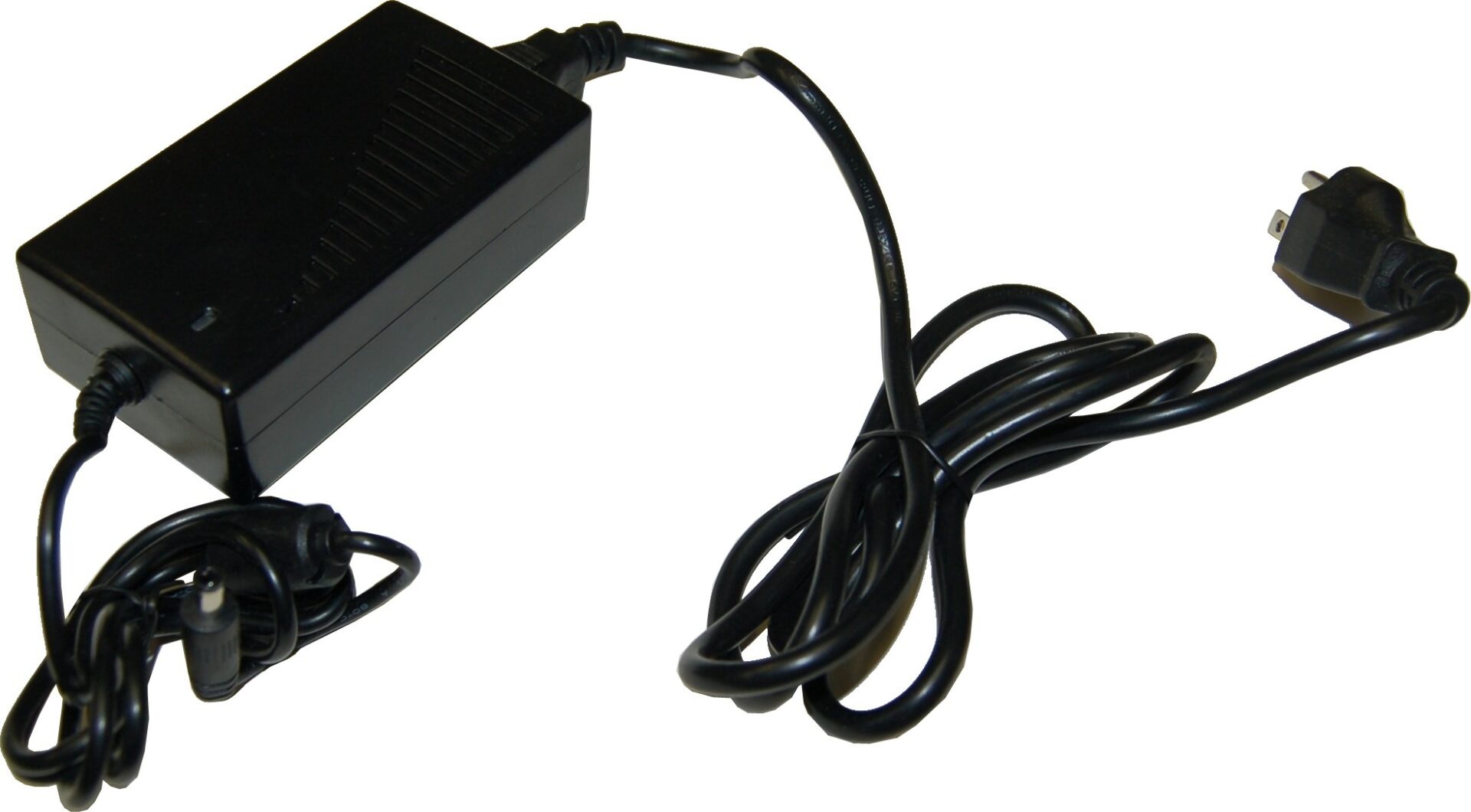 A black power cord is connected to the charger.
