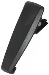 A black and silver plastic clip on guitar