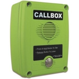 A green box with the words callbox on it.