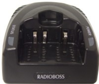 A radio boss charger is shown in front of the camera.