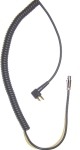 A black cord with an ear piece attached to it.