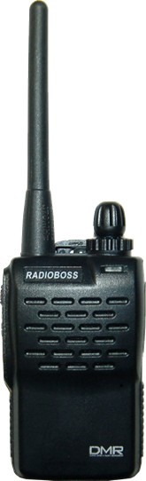 A radio is shown with the antenna up.
