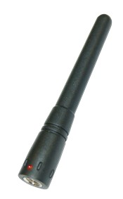 A black pole with a long handle