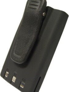 A black battery with a clip on it