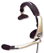A microphone is attached to the side of a headset.