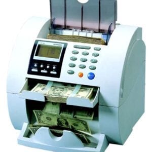 A machine that is holding money in it.