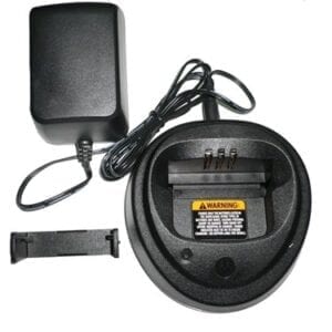 A charger and battery for the motorola walkie talkies