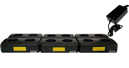 A row of black boxes with yellow labels on them.