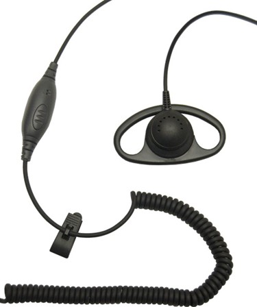 A black headset with a cord attached to it.