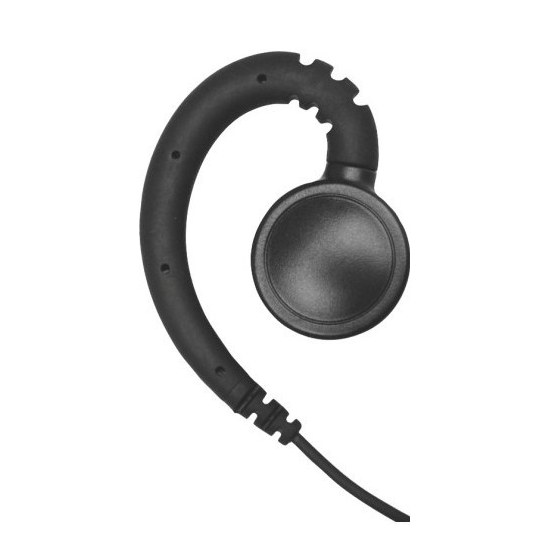 A black ear piece with a cord attached to it.