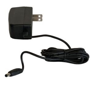 A black wall charger with a cord attached to it.